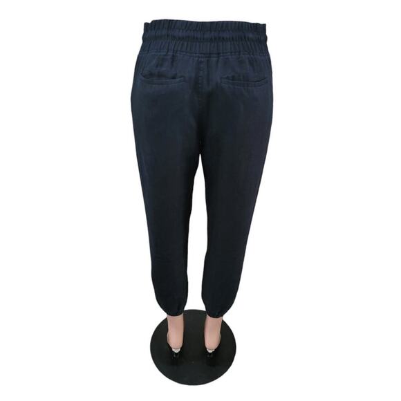 Athleta Women's Cabo Linen Jogger Pants Size 6 Black Pull On Pockets - Picture 6 of 12